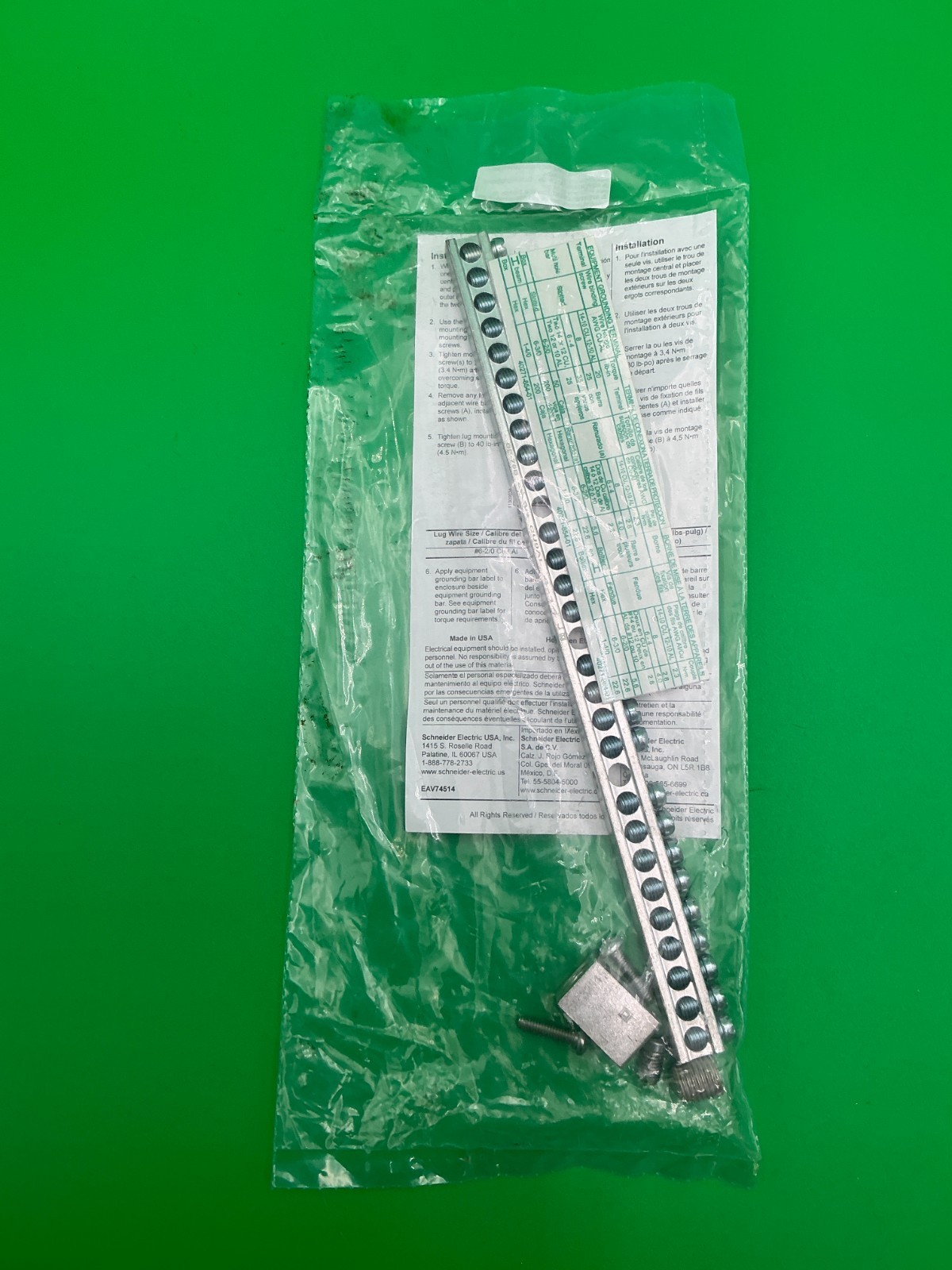 Square D PK27GTA Ground Bar Kit New