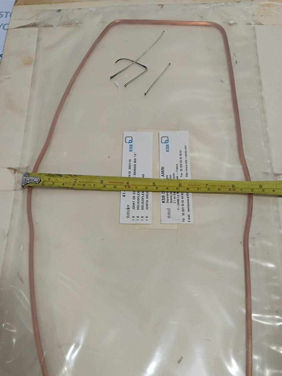 KSB AMRI Helicoflex Joint Seal Copper Gasket 76204518 for Danais BW 14″ Valve
