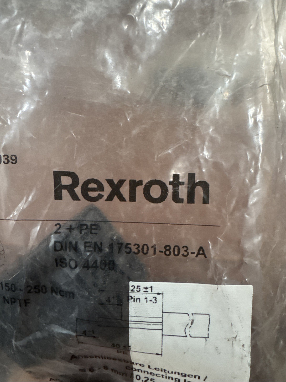 Lot of 2 Rexroth Bosch R900011039 Plug-In Connector Cable Socket ISO 4400