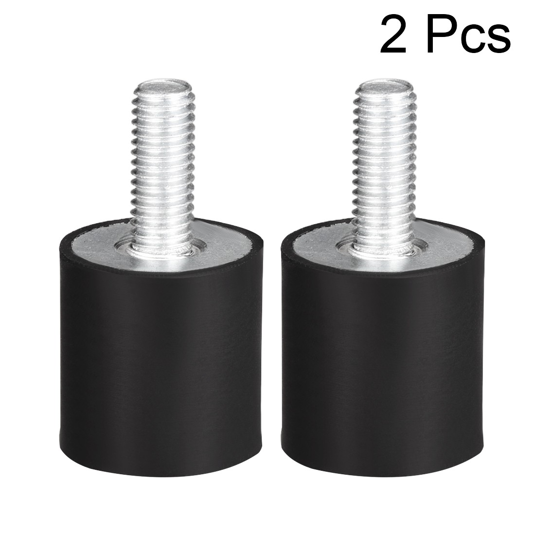 25mm x 25mm M8 Male Female Rubber Mounts Black Vibration Isolators 2pcs