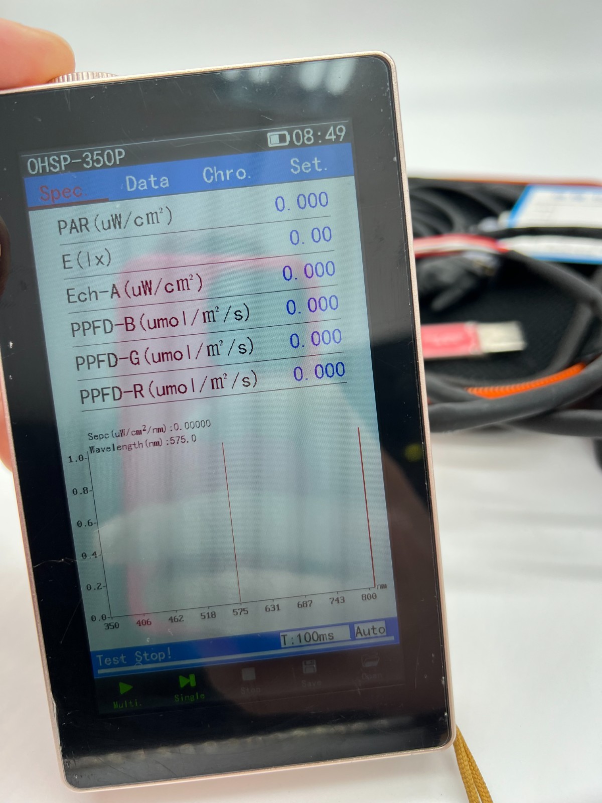 Hopoocolor OHSP-350P Wave 350-800nm Handheld Spectroradiometer Plant Lighting
