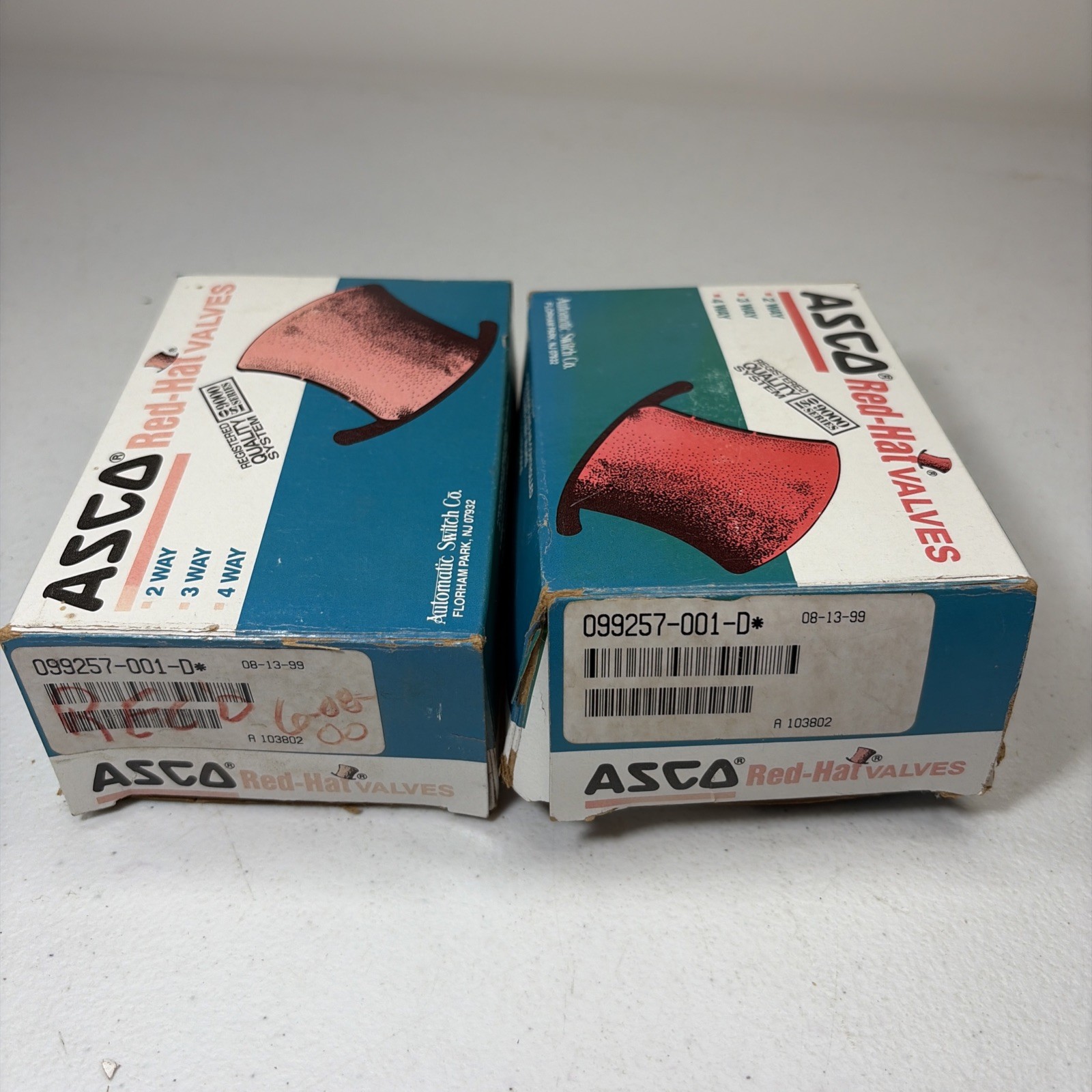 (2) ASCO Red Hat 120V SOLENOID VALVE COIL MP-C-011 099257-001-D 120/60 110/50 FT
