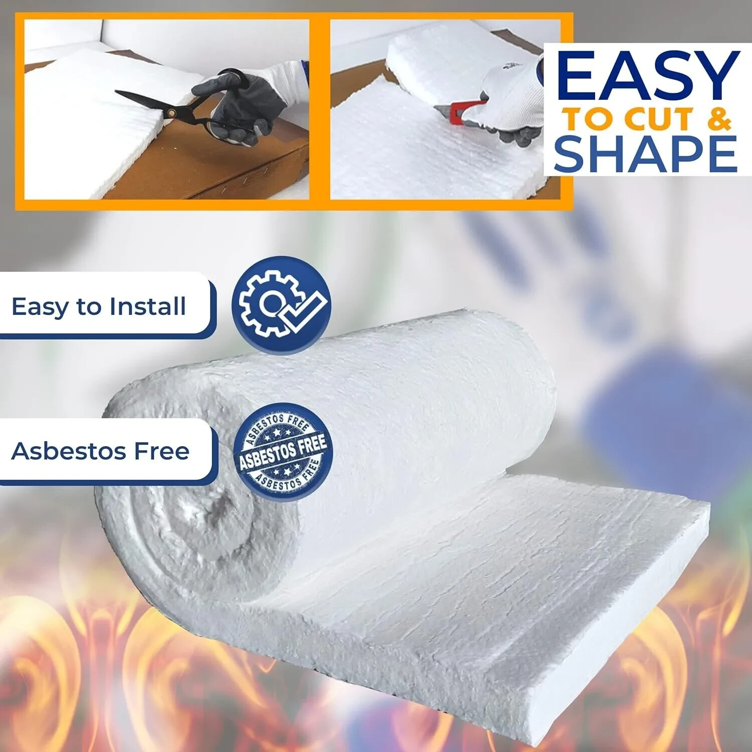 Ceramic Fiber Insulation Blanket – 2400F 8# 2″ x 24″ x 36″ – Wool Thermal