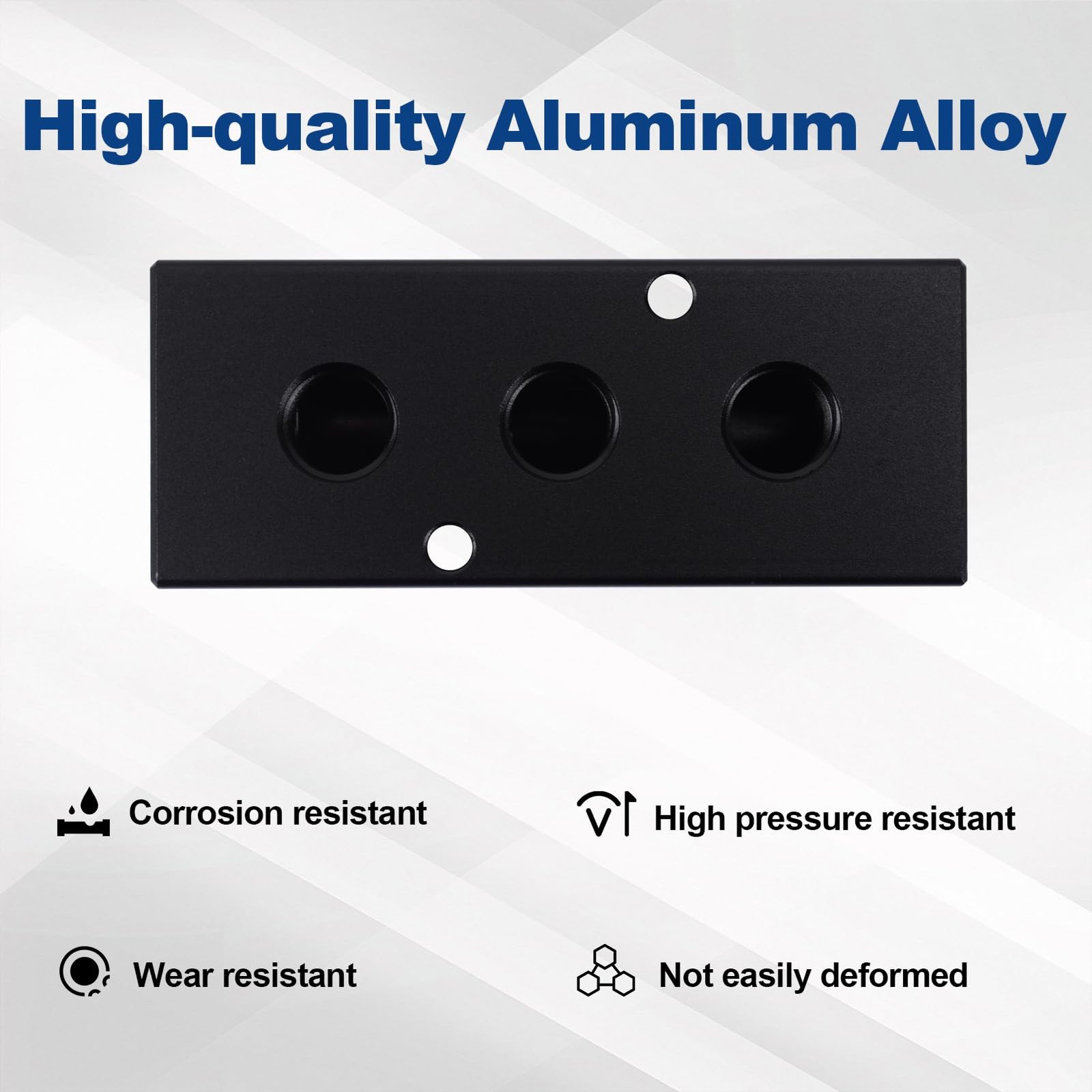 Air Manifold Aluminum Hose Inline Block Splitter NPT 1/2 Inch Supply 1/4 Inch