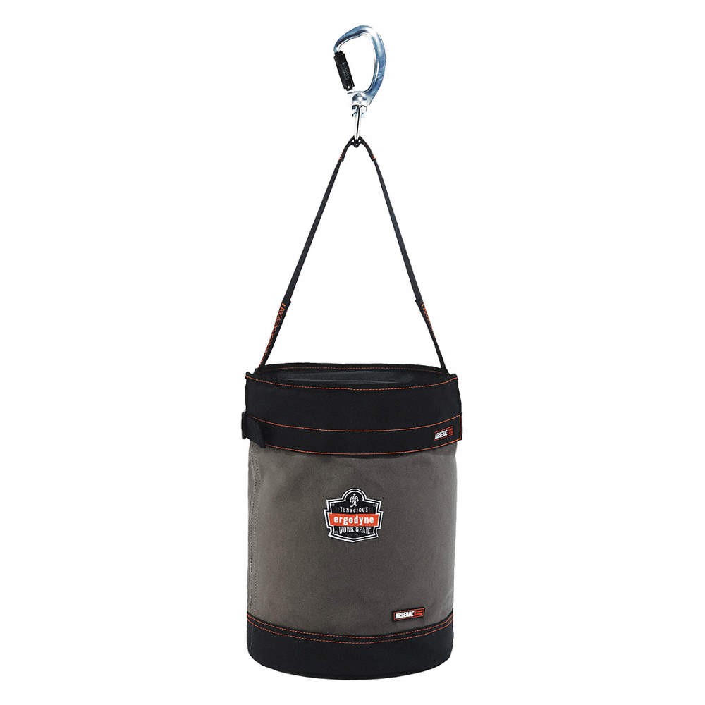 ERGODYNE 5940T Bucket Bag,Canvas,Straight Wall,Gray 436D21