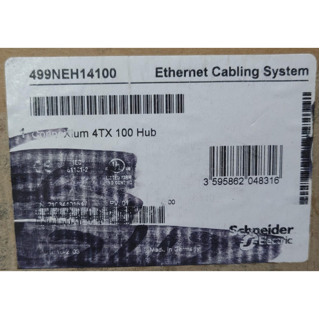 Schneider Electric Modicon Connexium 499NEH14100 499-NEH-141-00 Ethernet 4TX Hub