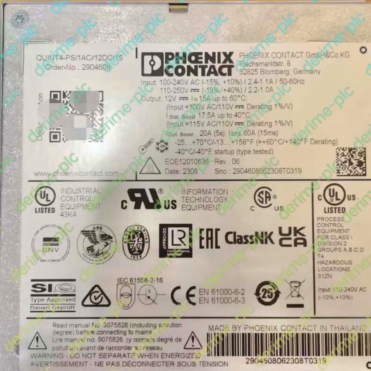 1pcs new Phoenix 2904608 QUINT4-PS/1AC/12DC/15 Switching Power Supply