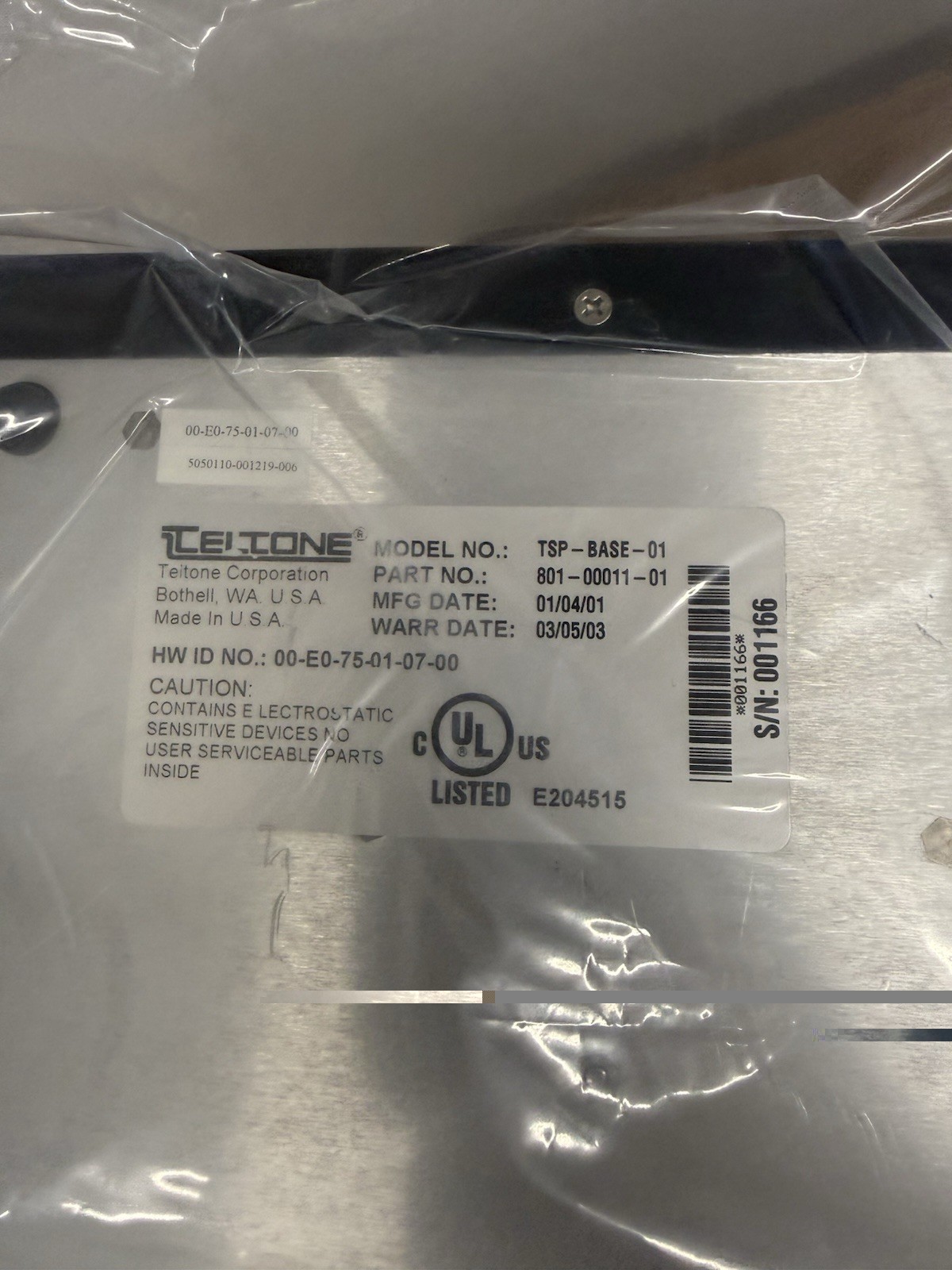 TELTONE TSP BASE-01 PN 801-00011-01