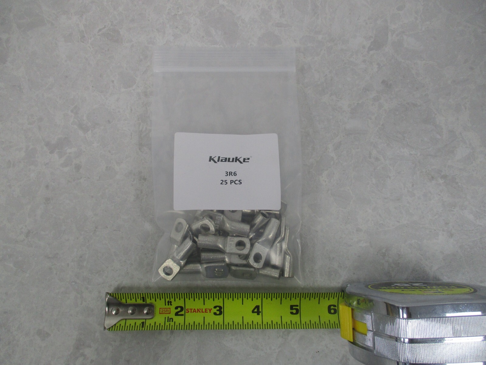 LOT OF 25 KLAUKE 3R6 TUBE CABLE LUGS, V0798