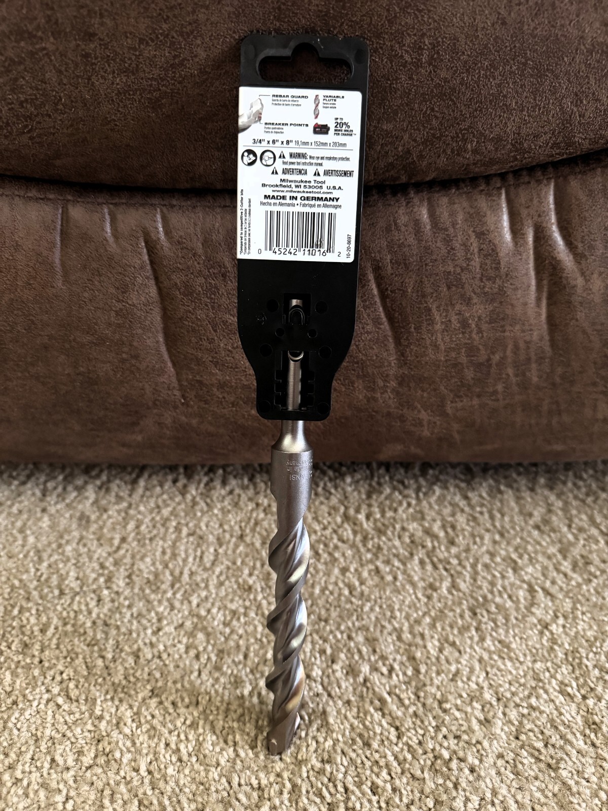 Milwaukee 48-20-7061, 3/4″ x 8″ SDS PLUS M2 2-Cutter Carbide Cement Concrete Bit