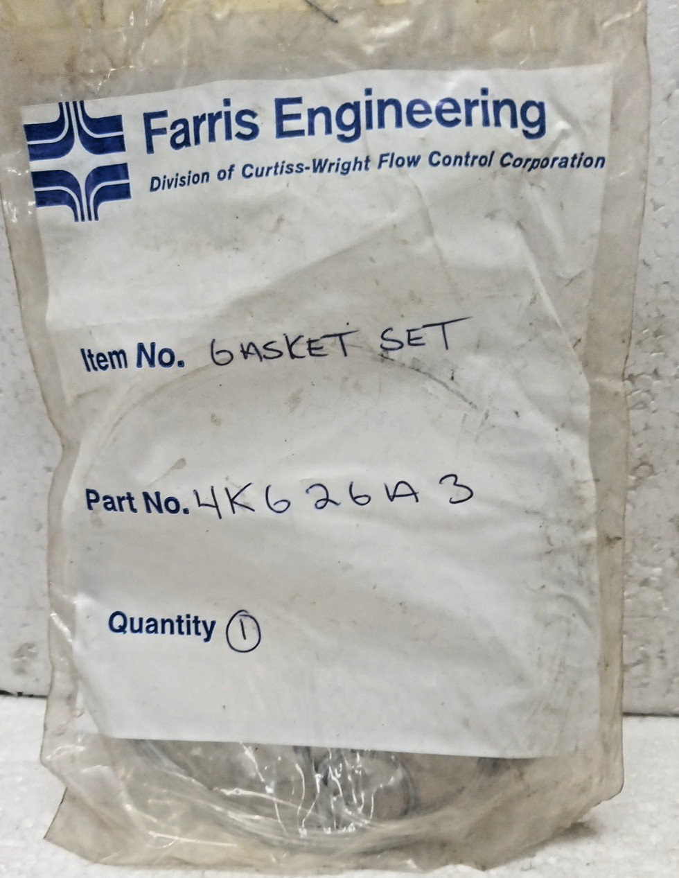 Farris Engineering 4KG26A3 Gasket Set Free Expedite Shipping