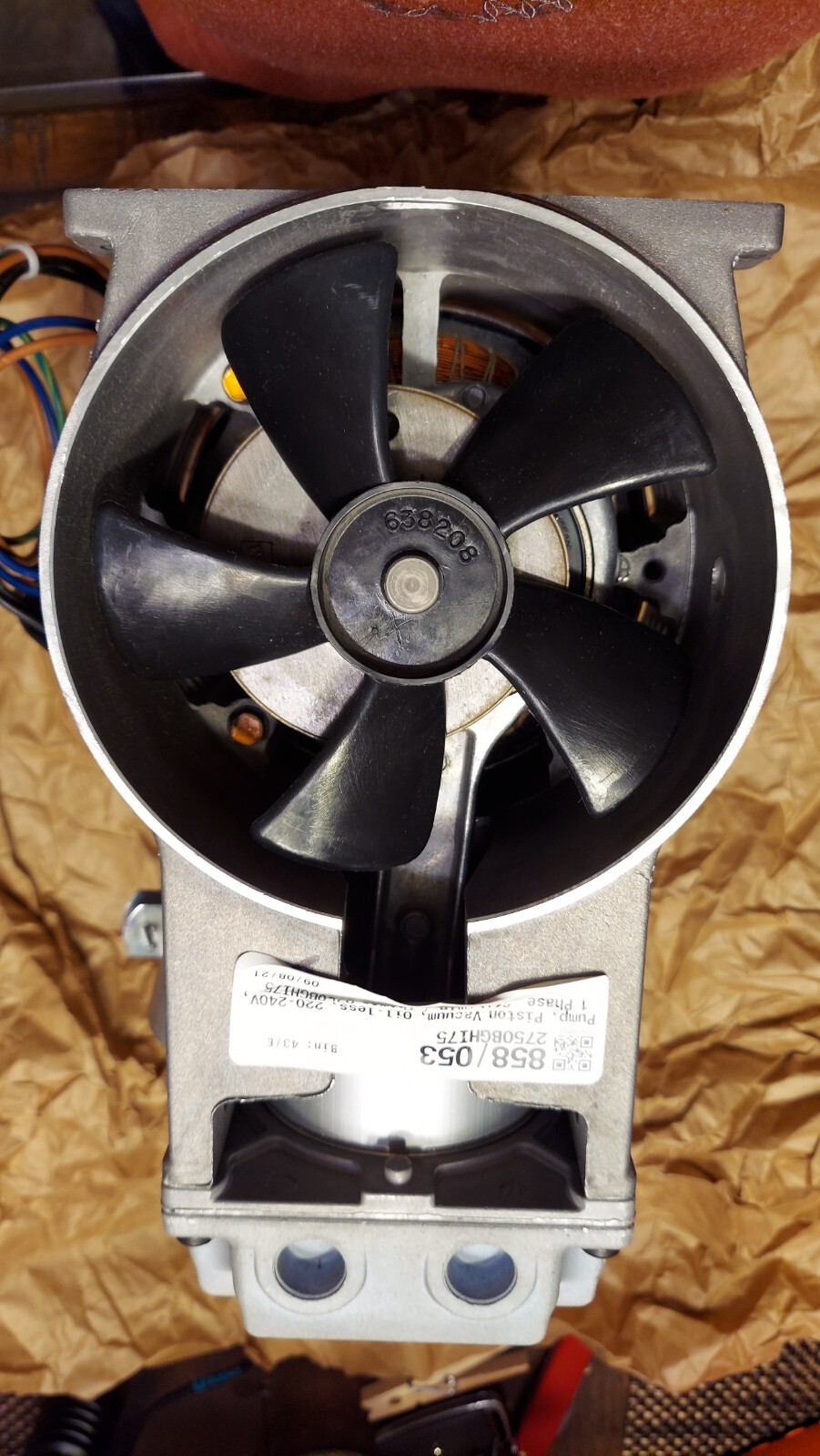 Rebuilt Thomas 2750BGHISS75 316N Vacuum Pump 230VAC 2.2 AMP