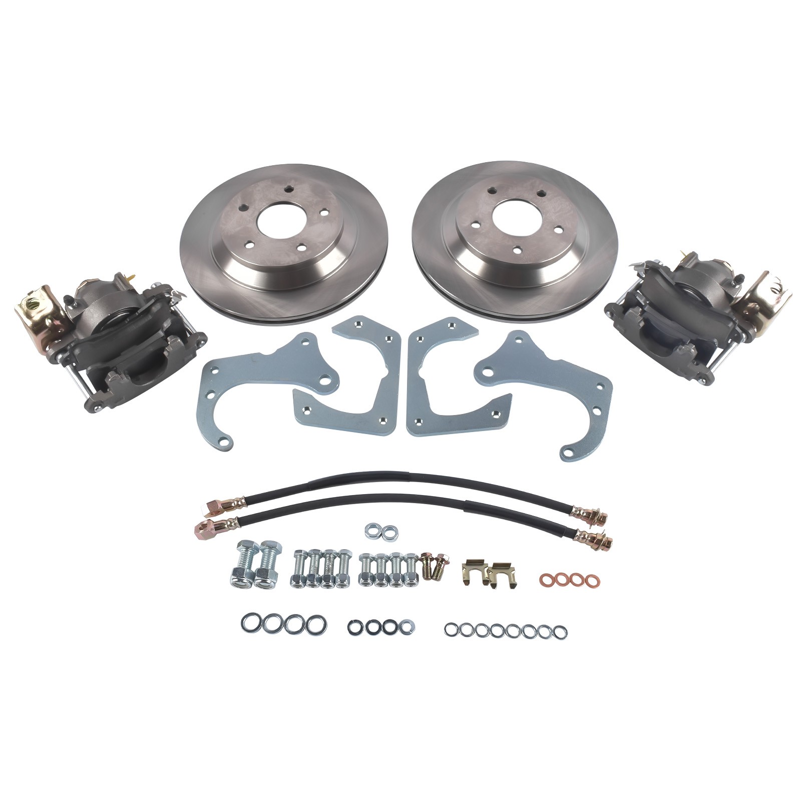 Rear Brake Disc Set for GM 7.5 In10 Bolt Bolt-On Rear Brake Kit w/ E-Brake Fits