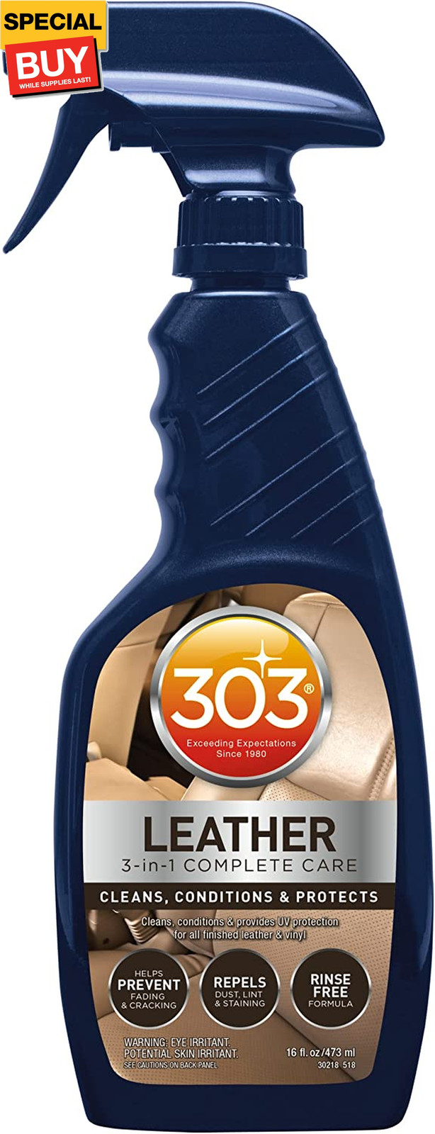 Leather 3-In-1 Complete Care – Cleans, Conditions, & Protects – Helps Prevent Fa