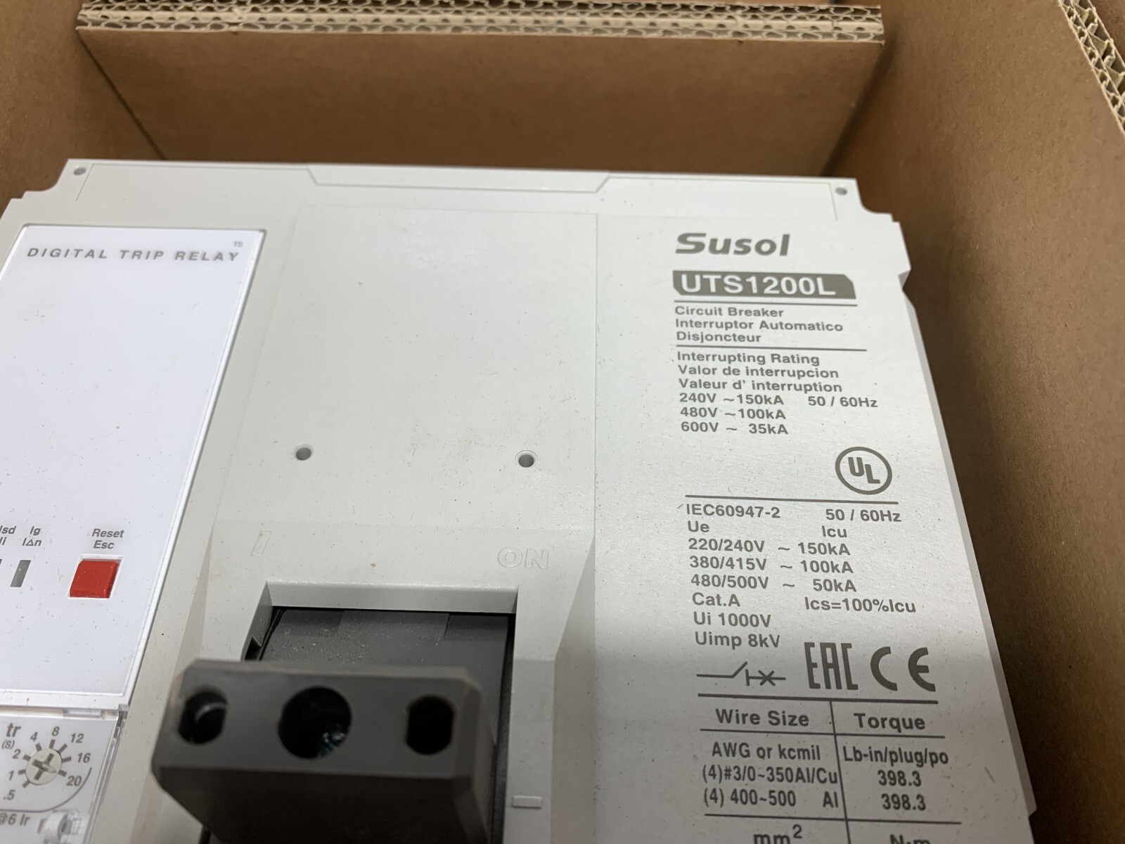 LS Electric UTS1200L Circuit Breaker 3P 1200 Amp 600V@35kA