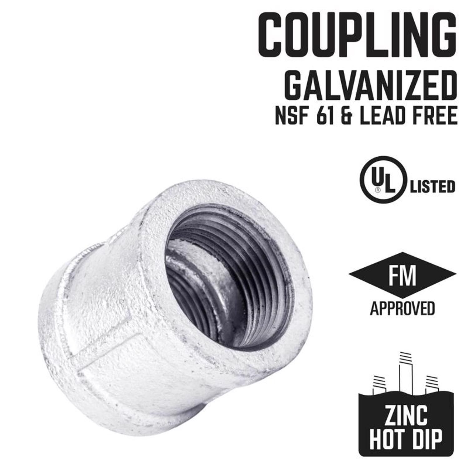 BK Products 511-202BG Galvanized Malleable Iron Coupling 3/8 FPT in. (Pack of 5)