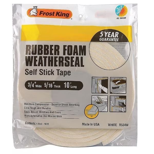 Frost King Spnge Rubber Foam Tape, 3/4In