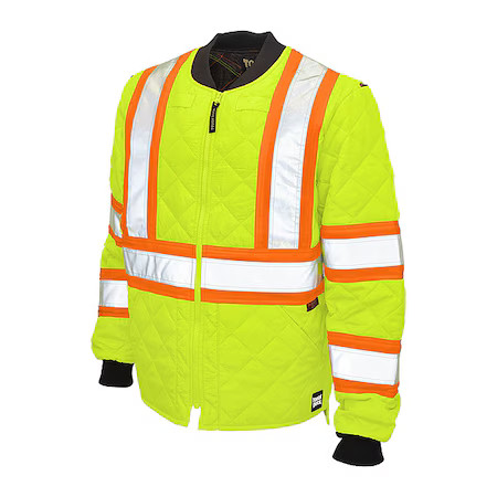 Tough Duck S43221 Men’s Hi-Vis Quilted Safety Jacket, 100% Polyester,