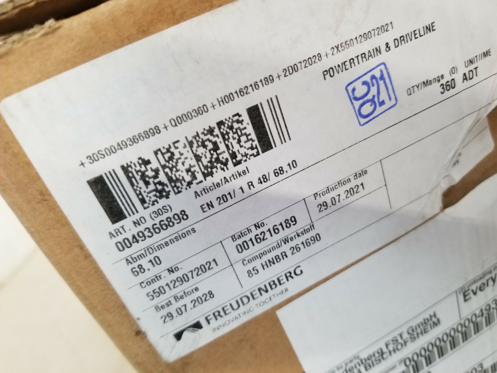 Lot of 360 – Freudenberg Oil Seals 0049366898