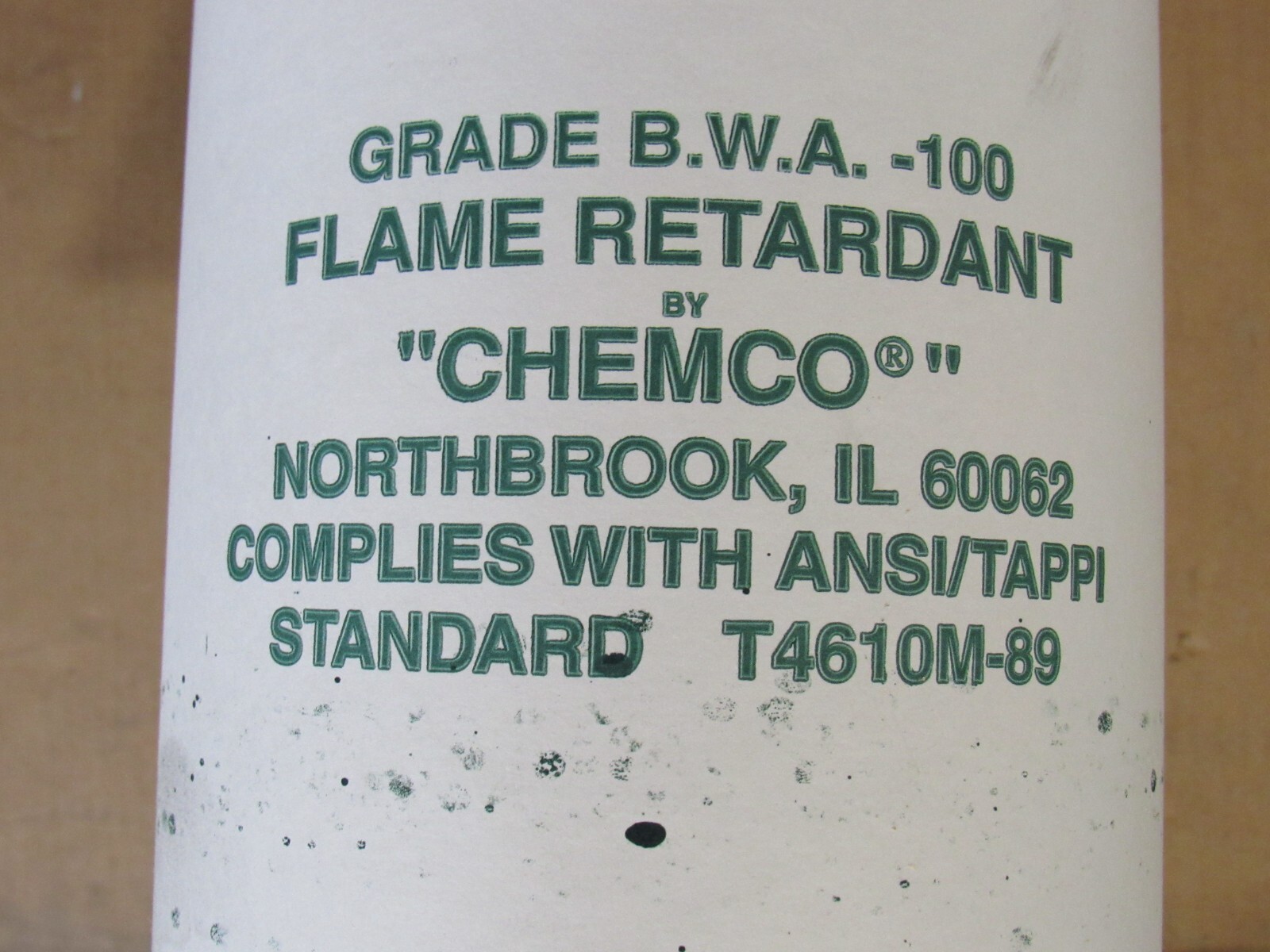 CHEMCO FLAME RETARDANT SPRAY BOOTH SURFACE PROTECTION PAPER 100# 36″ X 295′