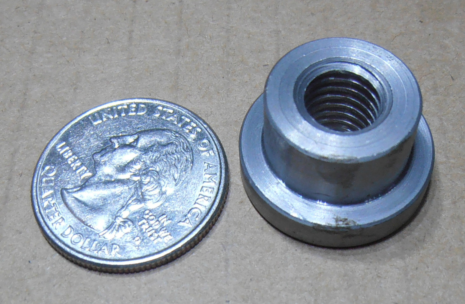 10 Pieces M 10 x 1.5 WELD BUNGS THREADED 1018 Steel Low Profile.USA MADE