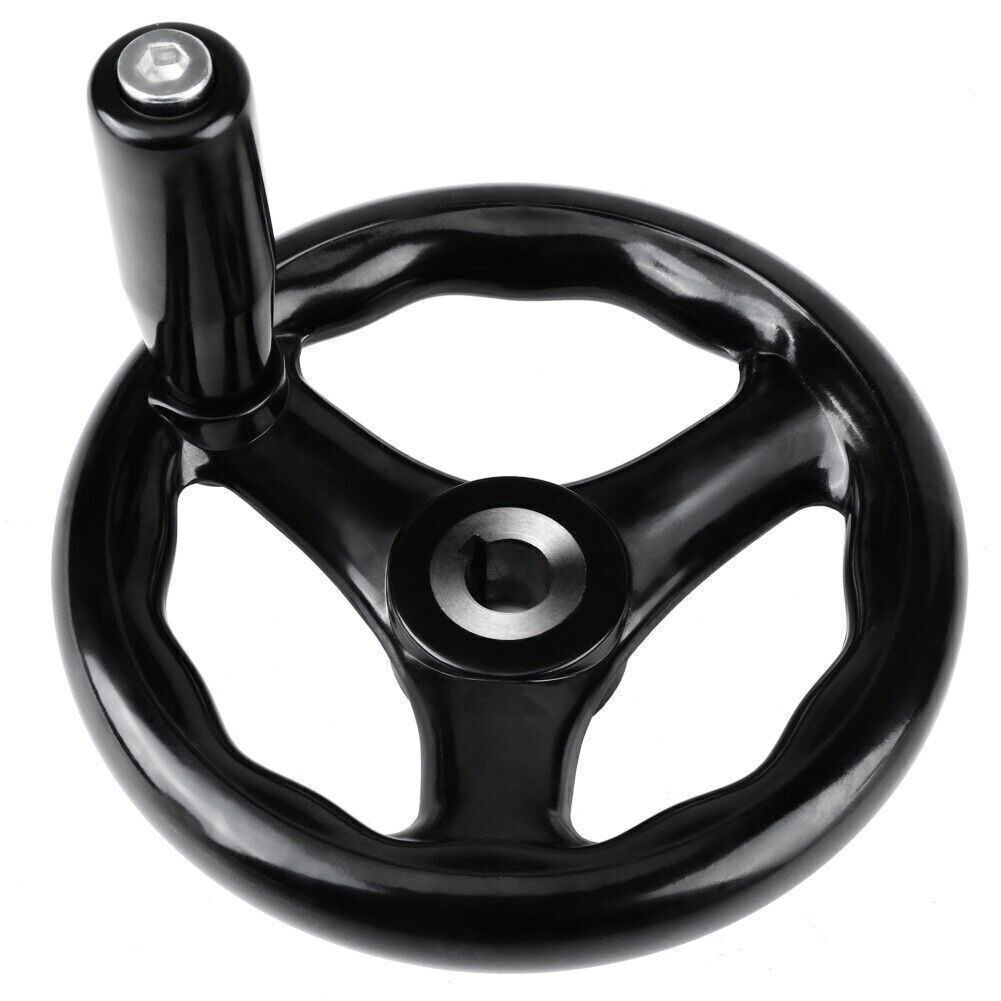 1PC 12*125mm Black Round 3 Spoke Hand Wheel for Lathe Milling Machine