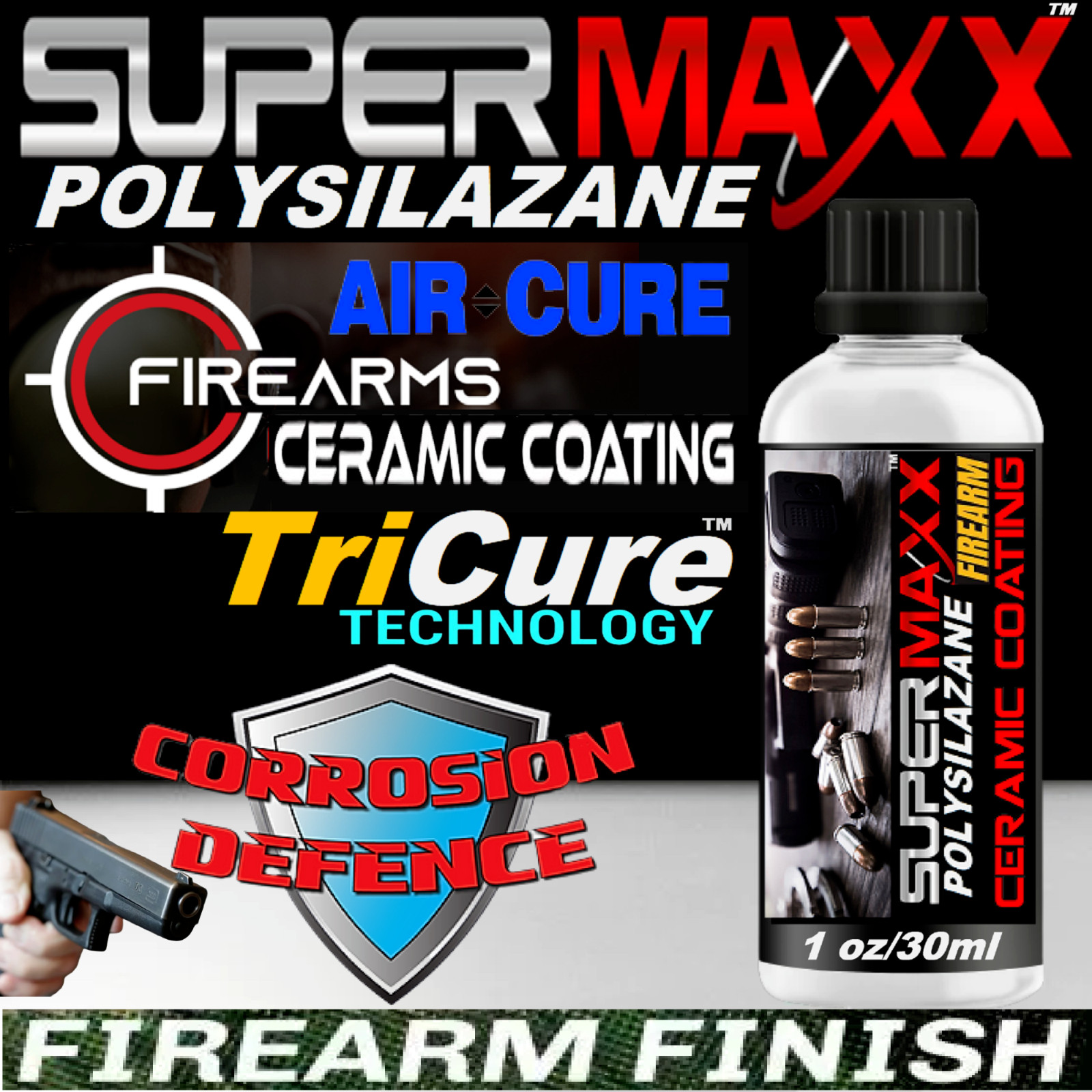 GUN CLEANER CERAMIC COATING TRICURE POLYSILAZANE FIREARM HUNTING PROTECTION