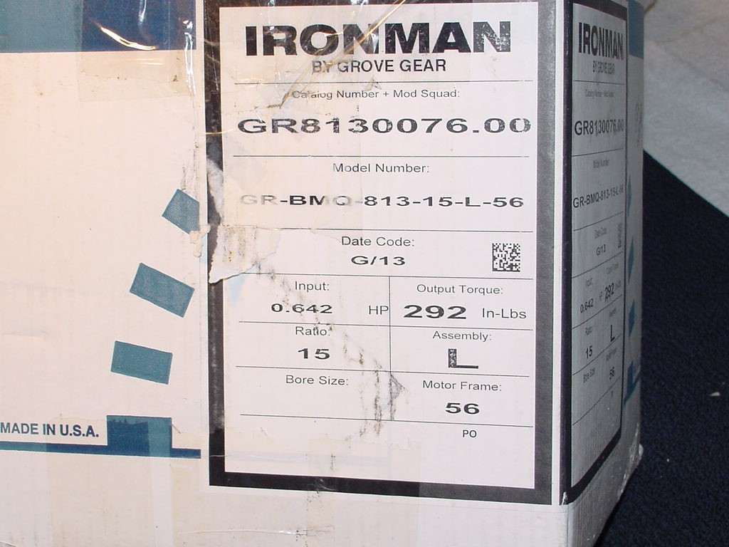 Ironman GR8130076.00, Single-Reduction Worm Gear Speed Reducer, GR-BMQ813-15-L-5