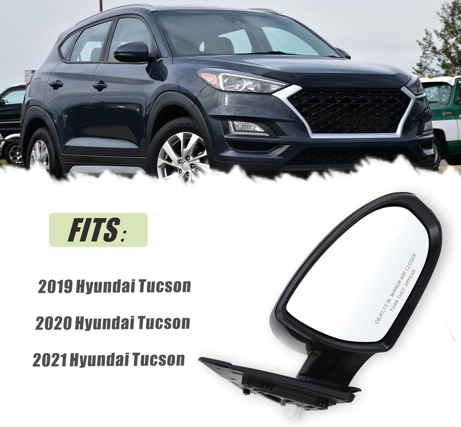 Right Passenger Side Mirror Compatible With 2019 2020 2021 Hyundai Tucson Wit…