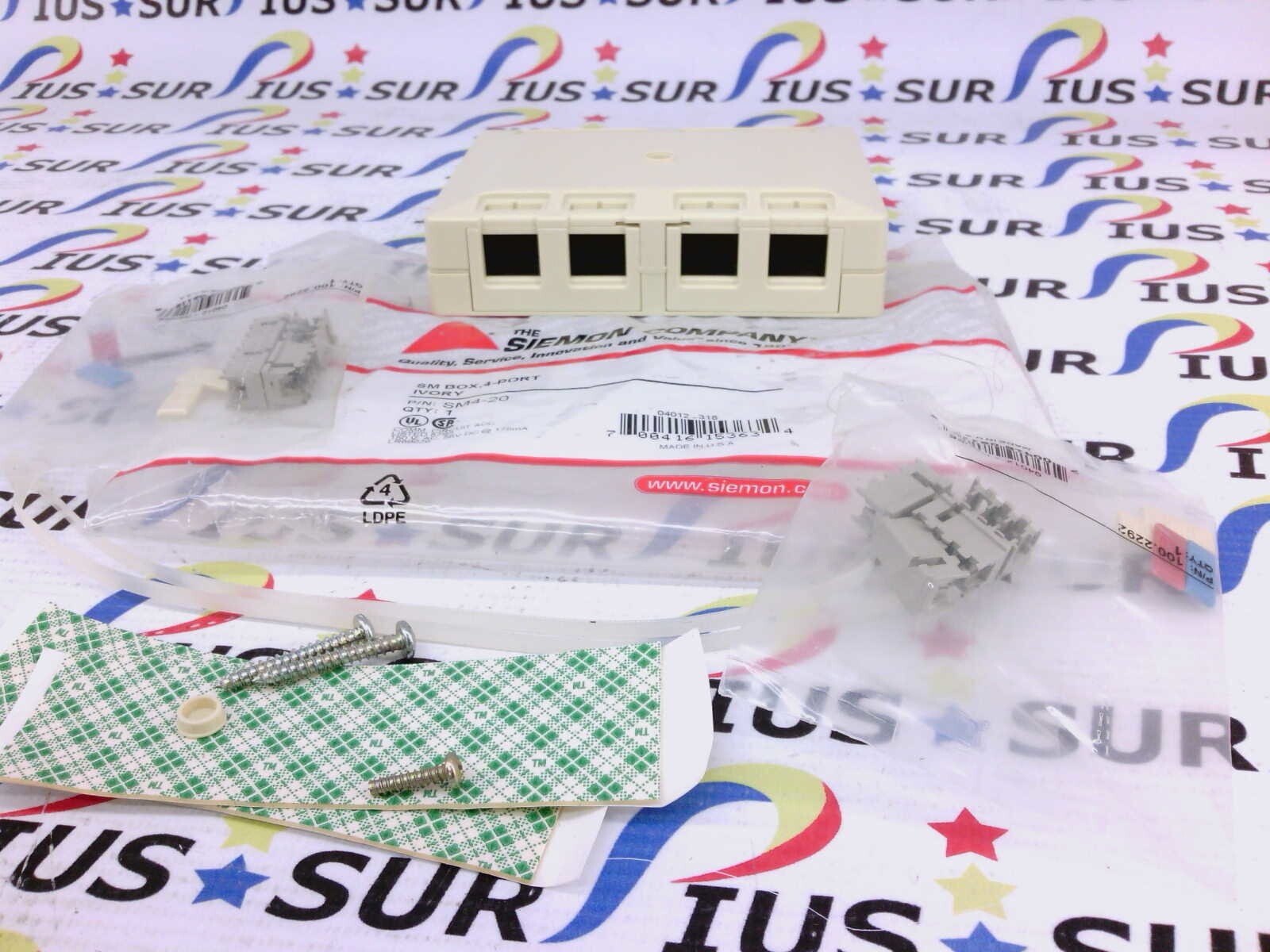 NSSP Siemon SM4-02 SM402 4-PORT SURFACE MOUNT UNLOADED FIELD SM BOX IVORY