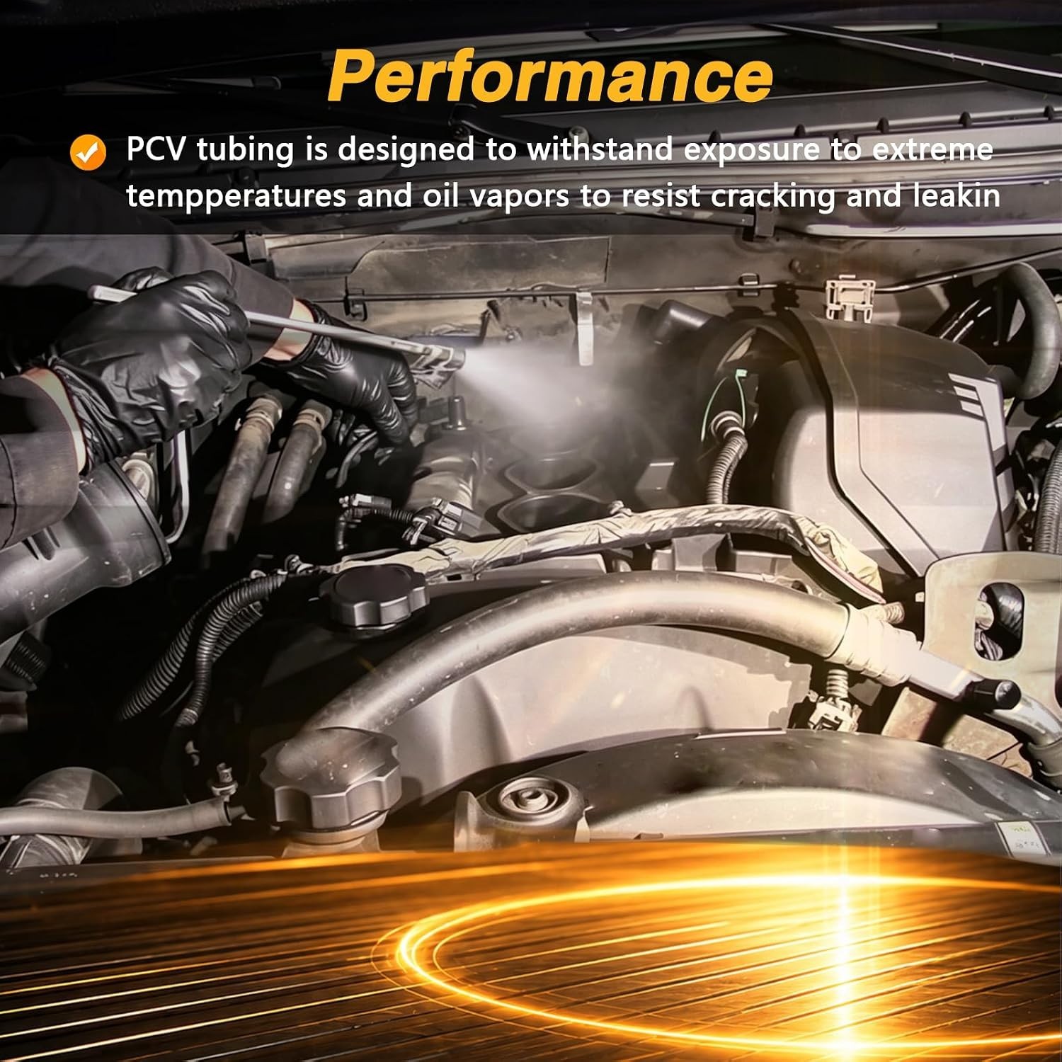 Improved Engine Crankcase Breather Hose,Double Layer Rubber Crank Ventilation PC