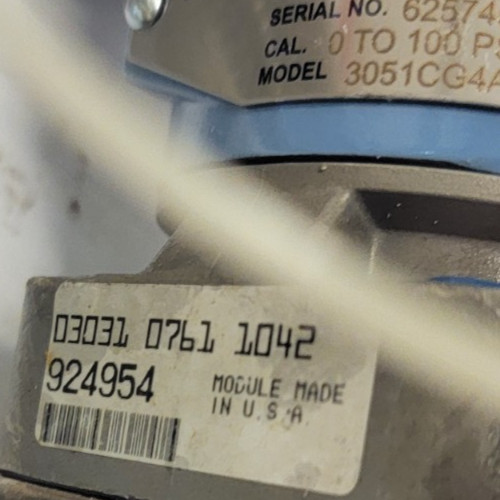 Rosemount 3051 Pressure Sensor Assembly w/ 1199 Transmitter 3051CG4A22A1AS1B4M5