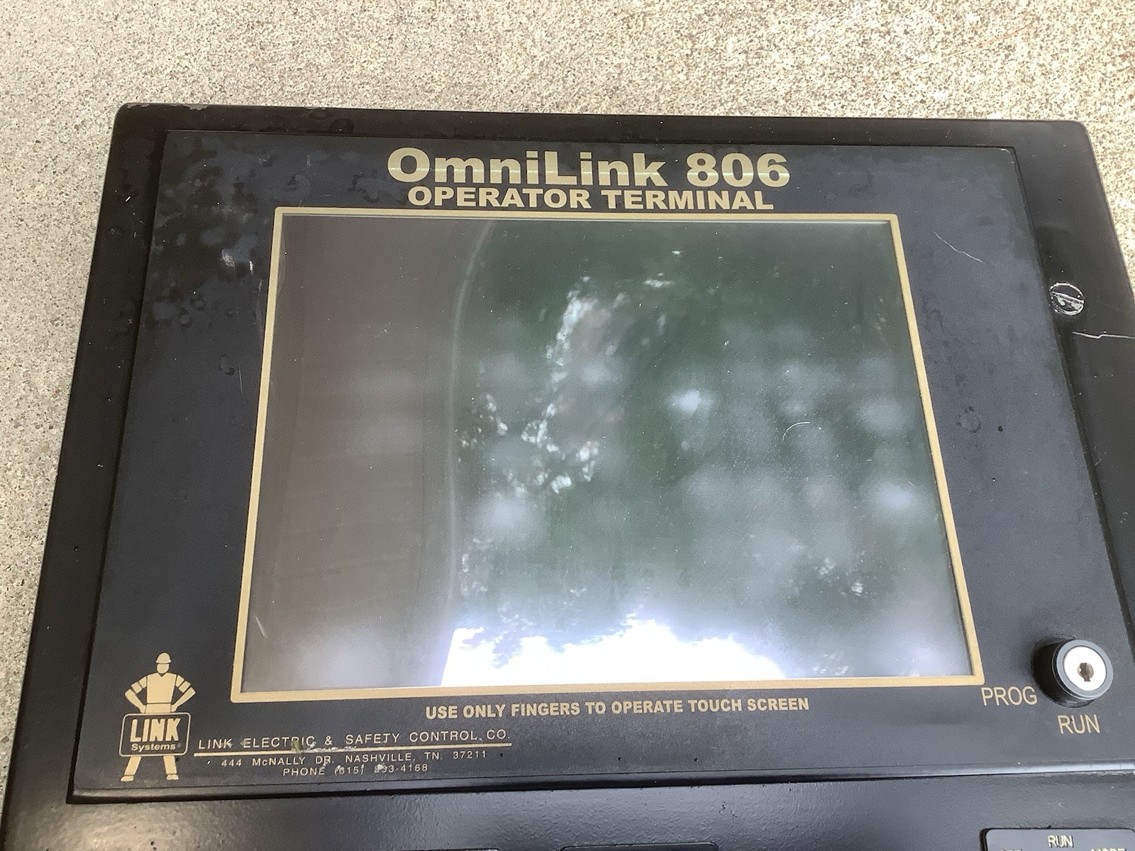 USED LINK ELECTRIC Omnilink 806 LCD OPERATOR TERMINAL & Cables off Working Press