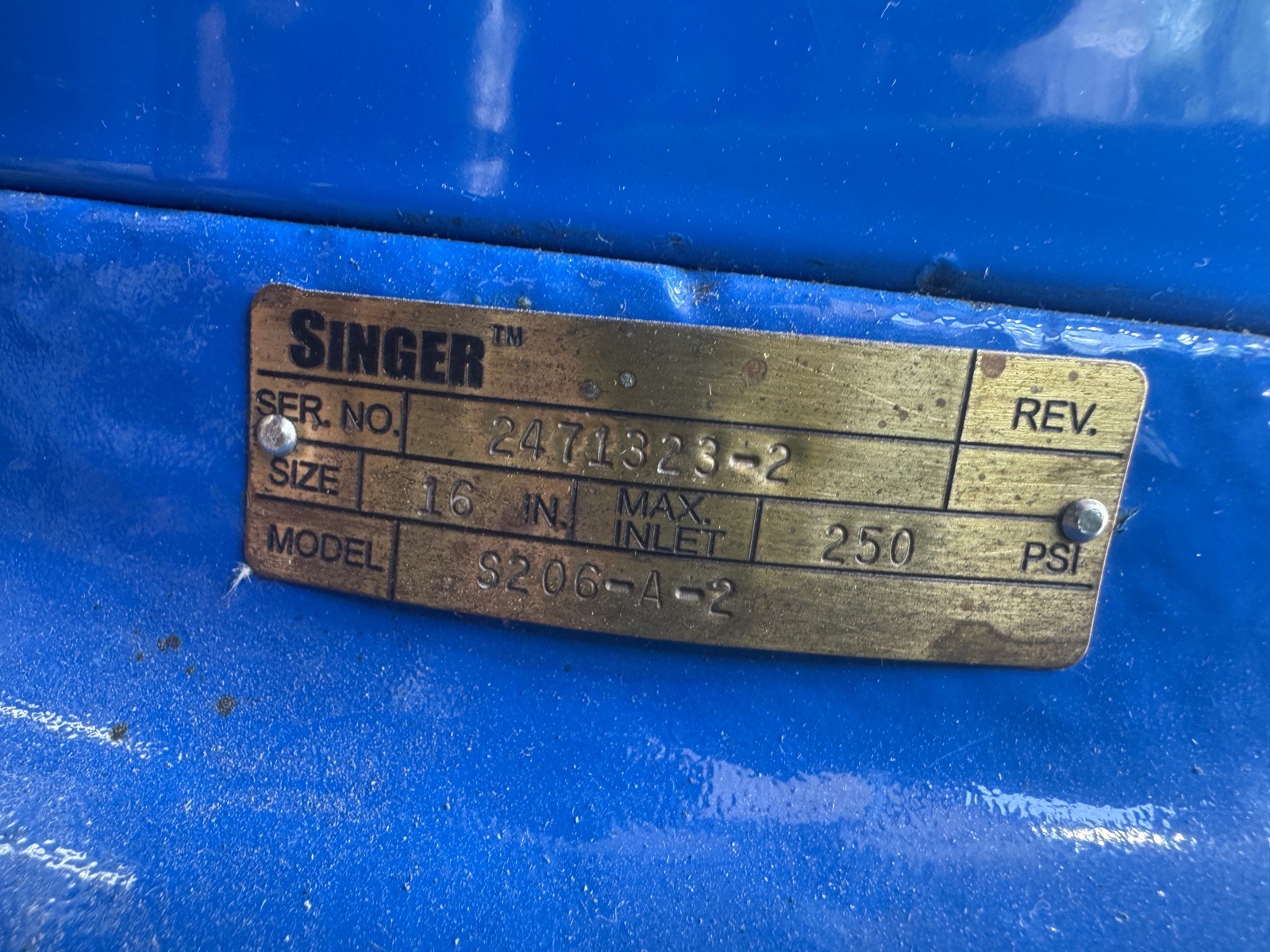 Singer 16” Altitude Valve for Elevated Water Storage Tank