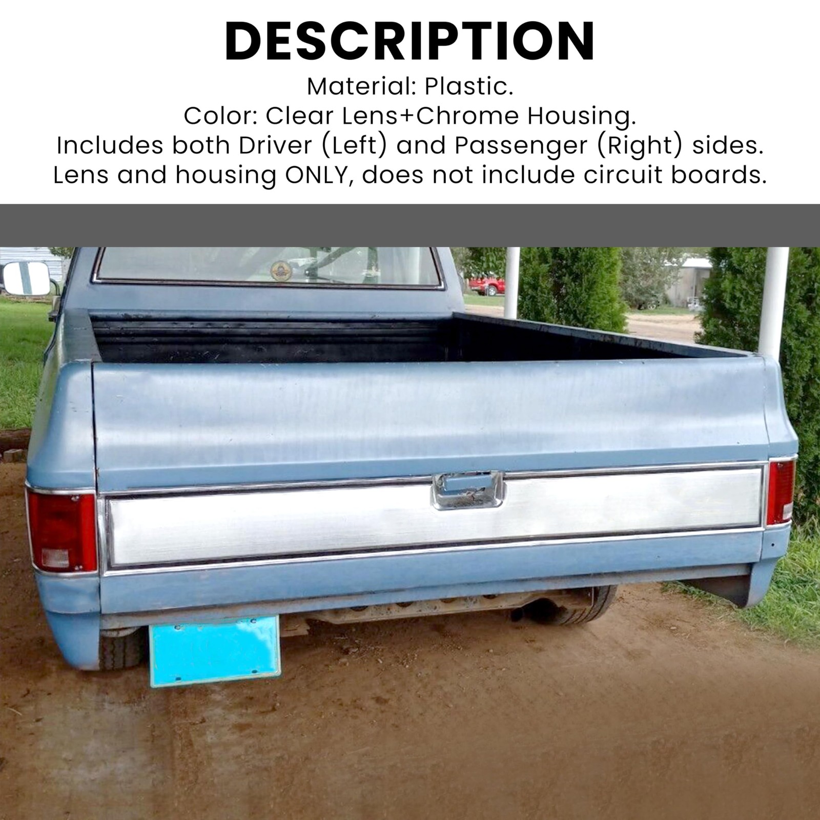 Pair Tail Light Lens Compatible with 1973-1991 Chevrolet Chevy Blazer Suburba…