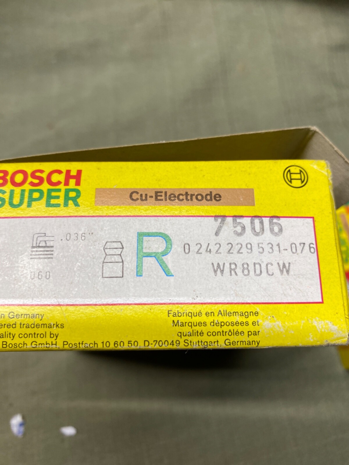 NSOP Bosch Super Cu-Electrode 7506 WR8DCW Set of 10 Spark Plugs