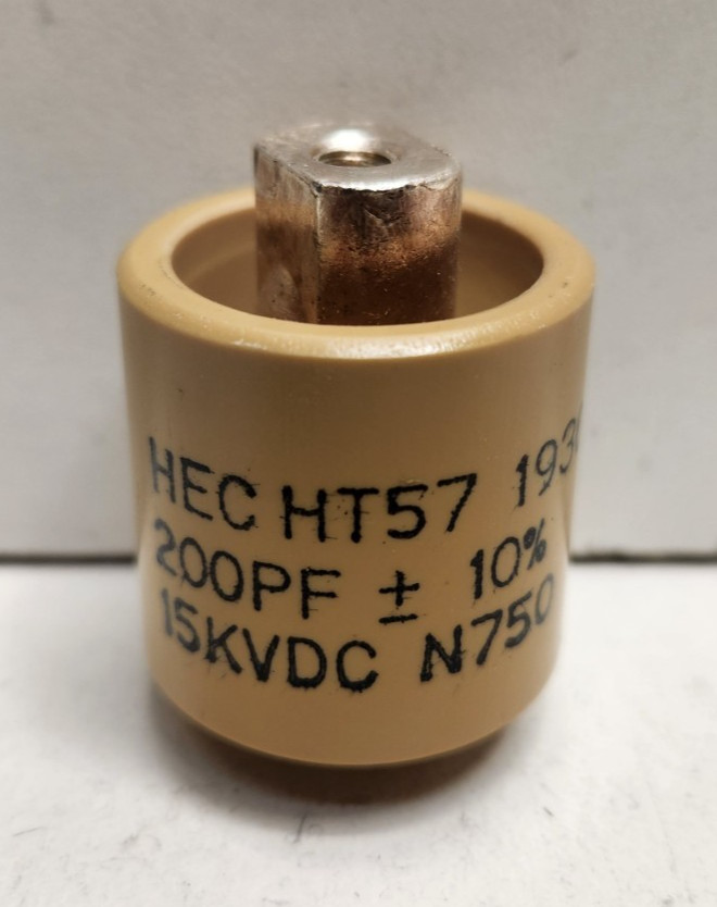 NEW NO BOX! HIGH ENERGY CORP 200PF 10% 15 KVDC CERAMIC CAPACITOR HT57Y201KA