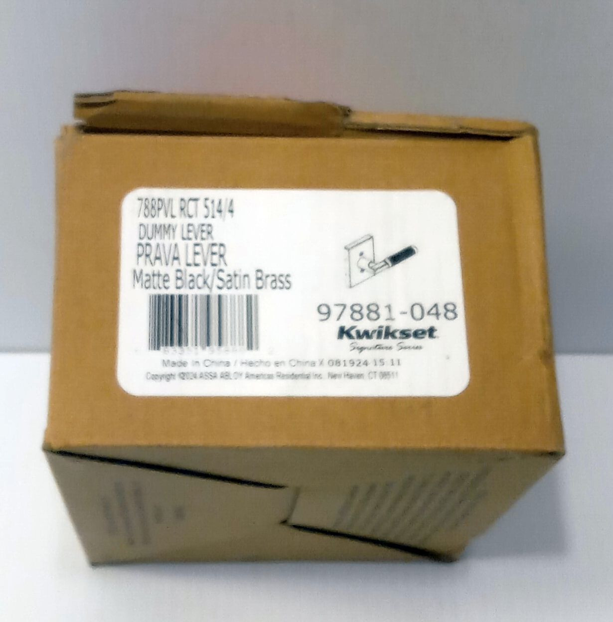 1 NEW KWIKSET 788PVL RCT 514/4 MATTE BLACK DOOR HANDLE NIB ***MAKE OFFER***