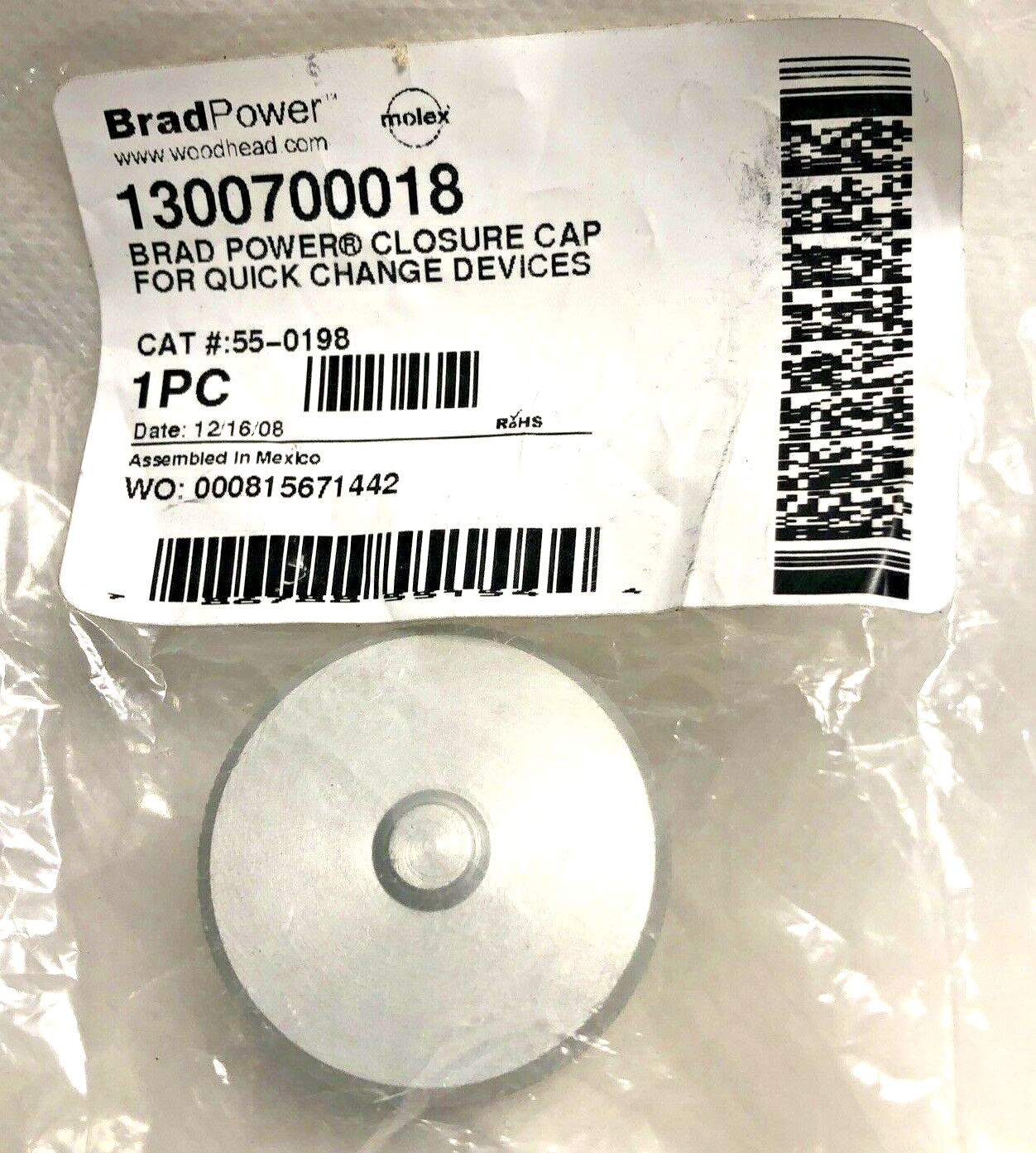 Brad Power 1300700018 Quick Change Closure Cap, new (T)