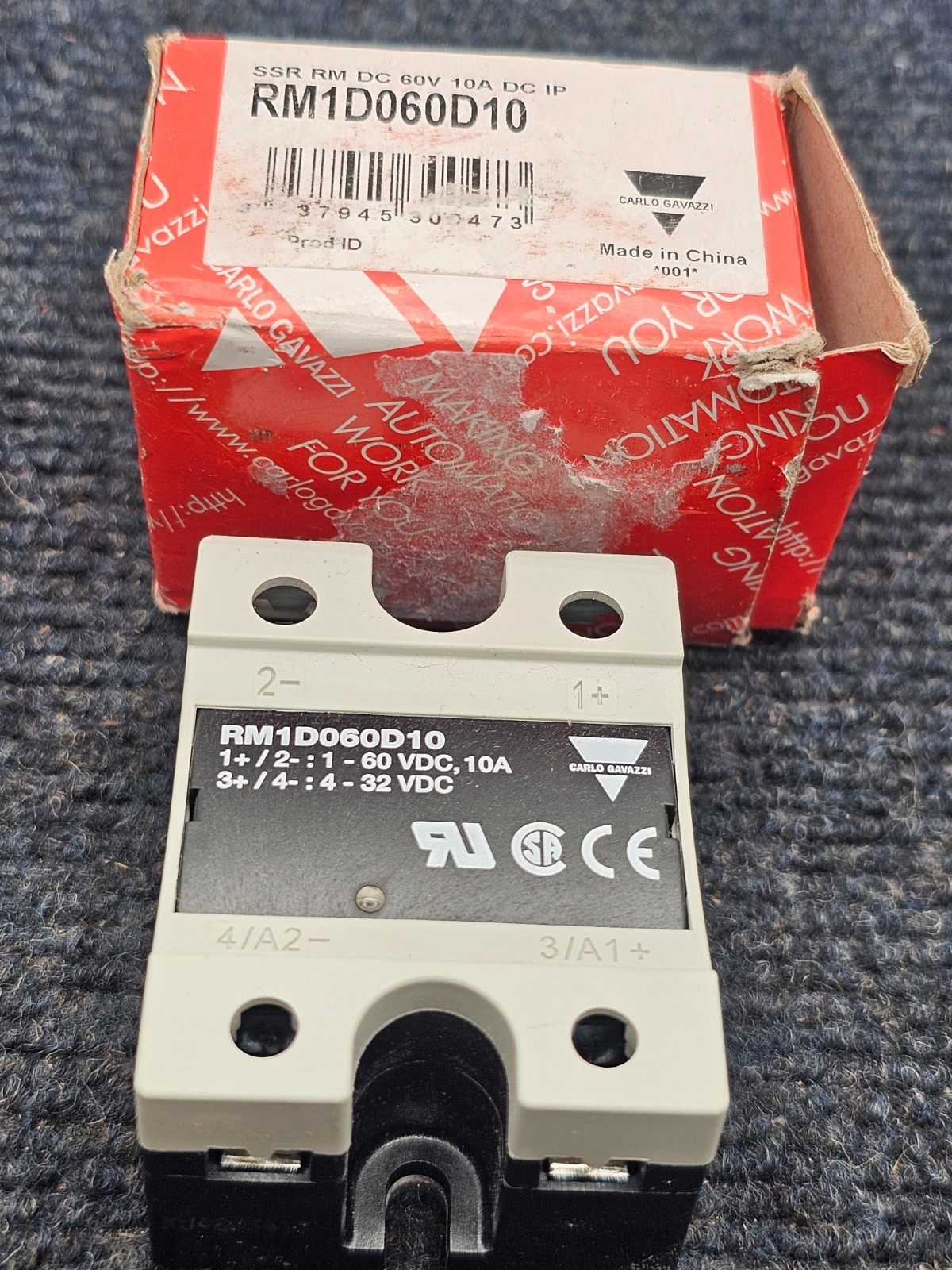 CARLO GAVAZZI RM1D060D10: Solid State Relay 4 to 32VDC In 60V 10A DC Out