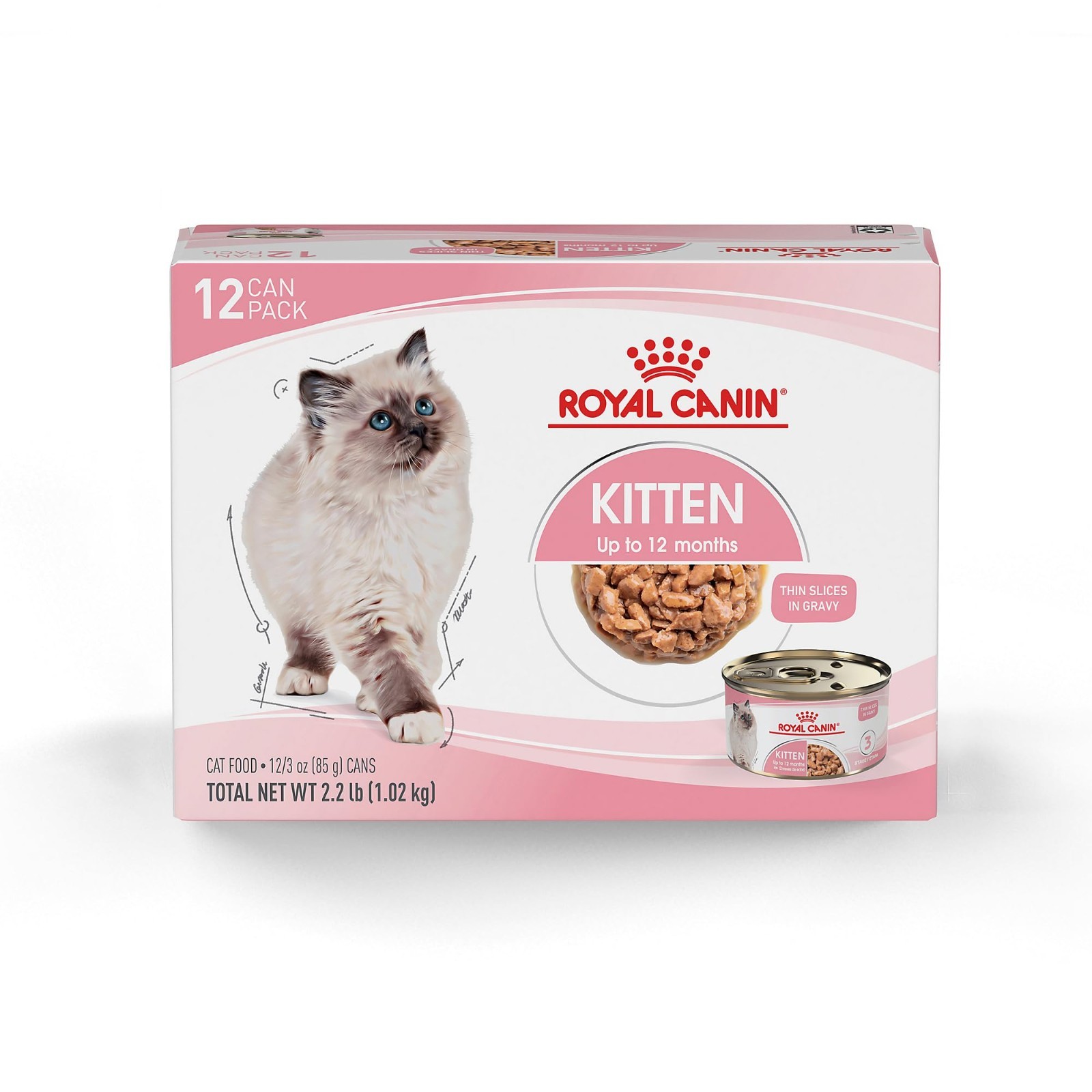 Royal Canin Health Nutrition Kitten Thin Slices in Gravy Wet Cat Food -3oz, 36CT