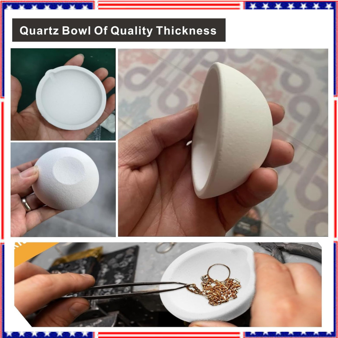 8 Crucibles For Melting Metal Kit Gold Silver Copper Ceramic Quartz With Handles