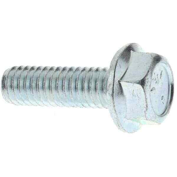 50 Pack Serrated Flange Bolts: 5/16-18 UNC, 1″ Under Head, Fuly Threaded