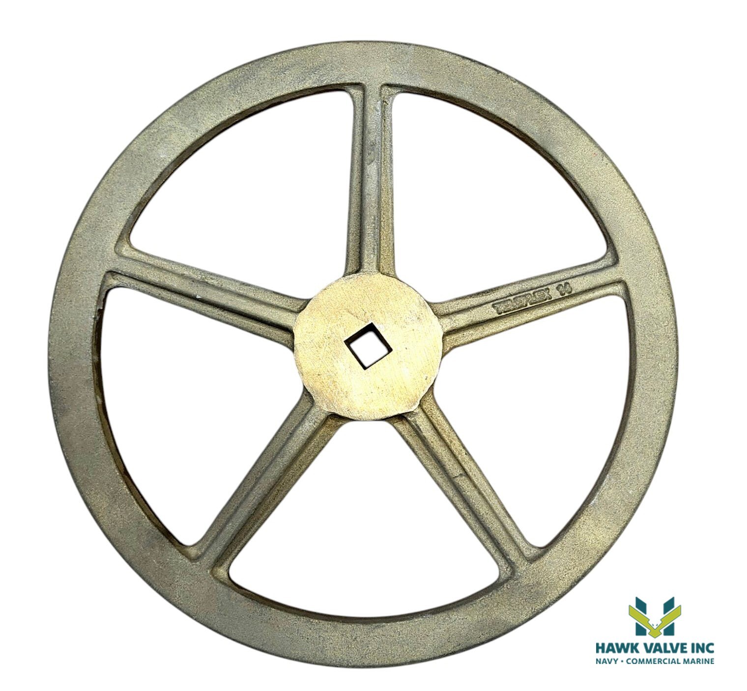 14″ BRASS HANDWHEEL, 3/4″ BORE