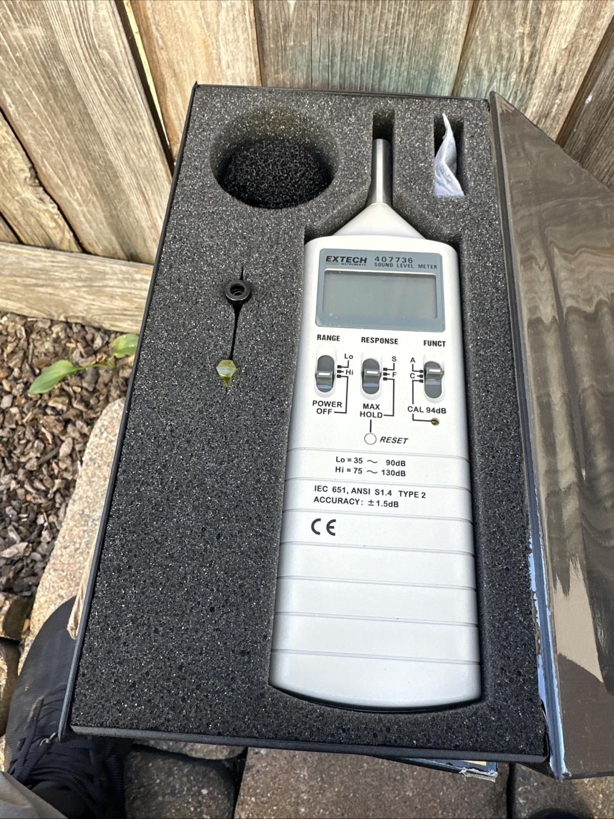 Extech model 407736 Digital Sound Level Meter w Case & Manual Extech
