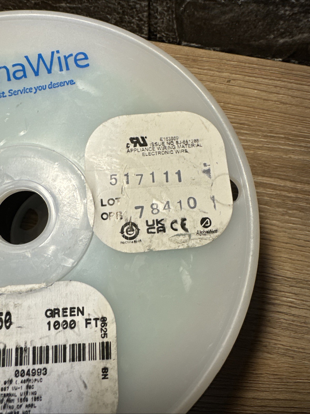 ALPHA WIRE 3050 1000 FT Green 24AWG 24 AWG .40 MM 7/32 PVC SPOOL 3050-GR001 Hook
