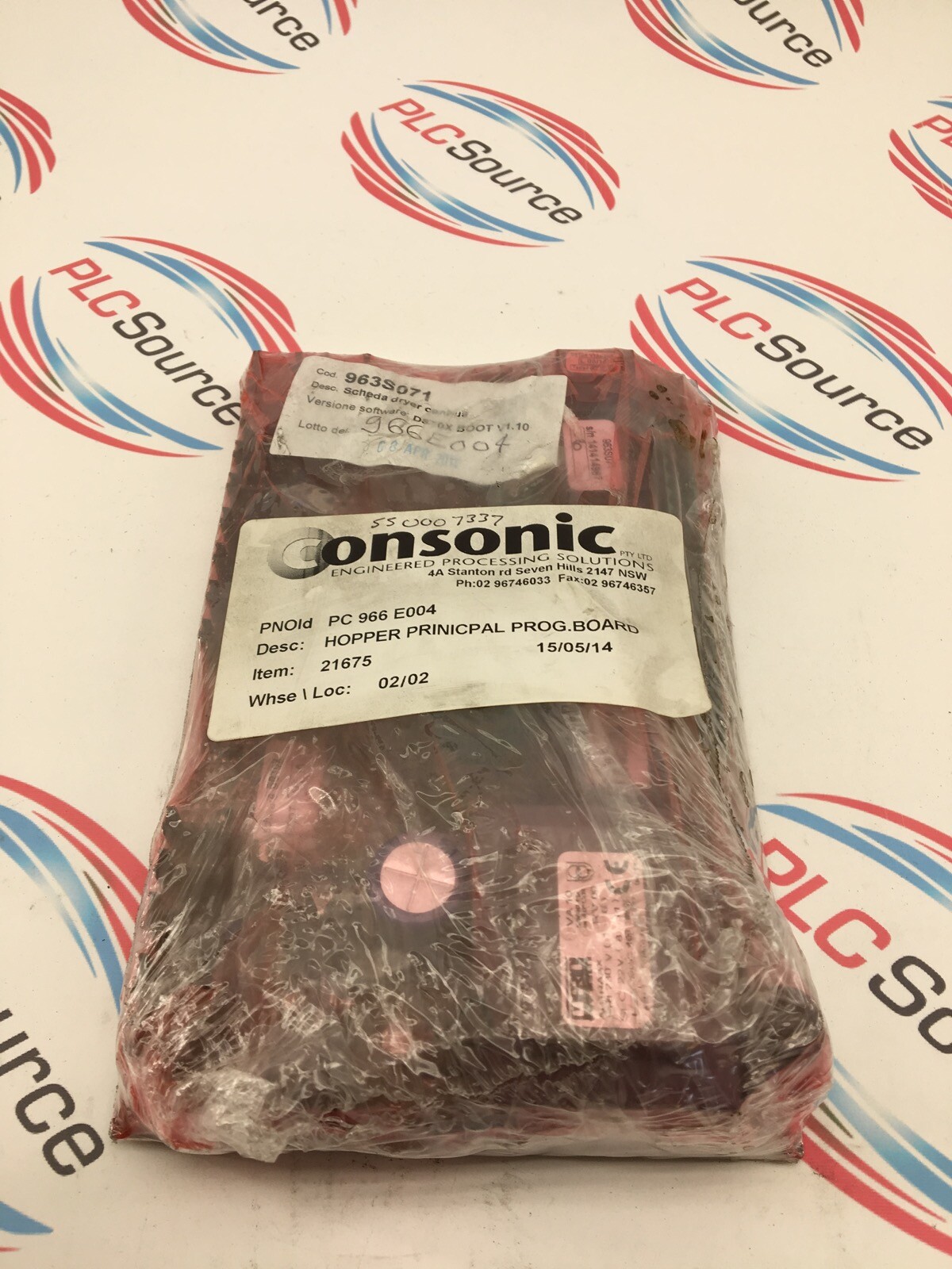 CONSONIC HOPPER PROGRAM BOARD PC 966 E004 963S071