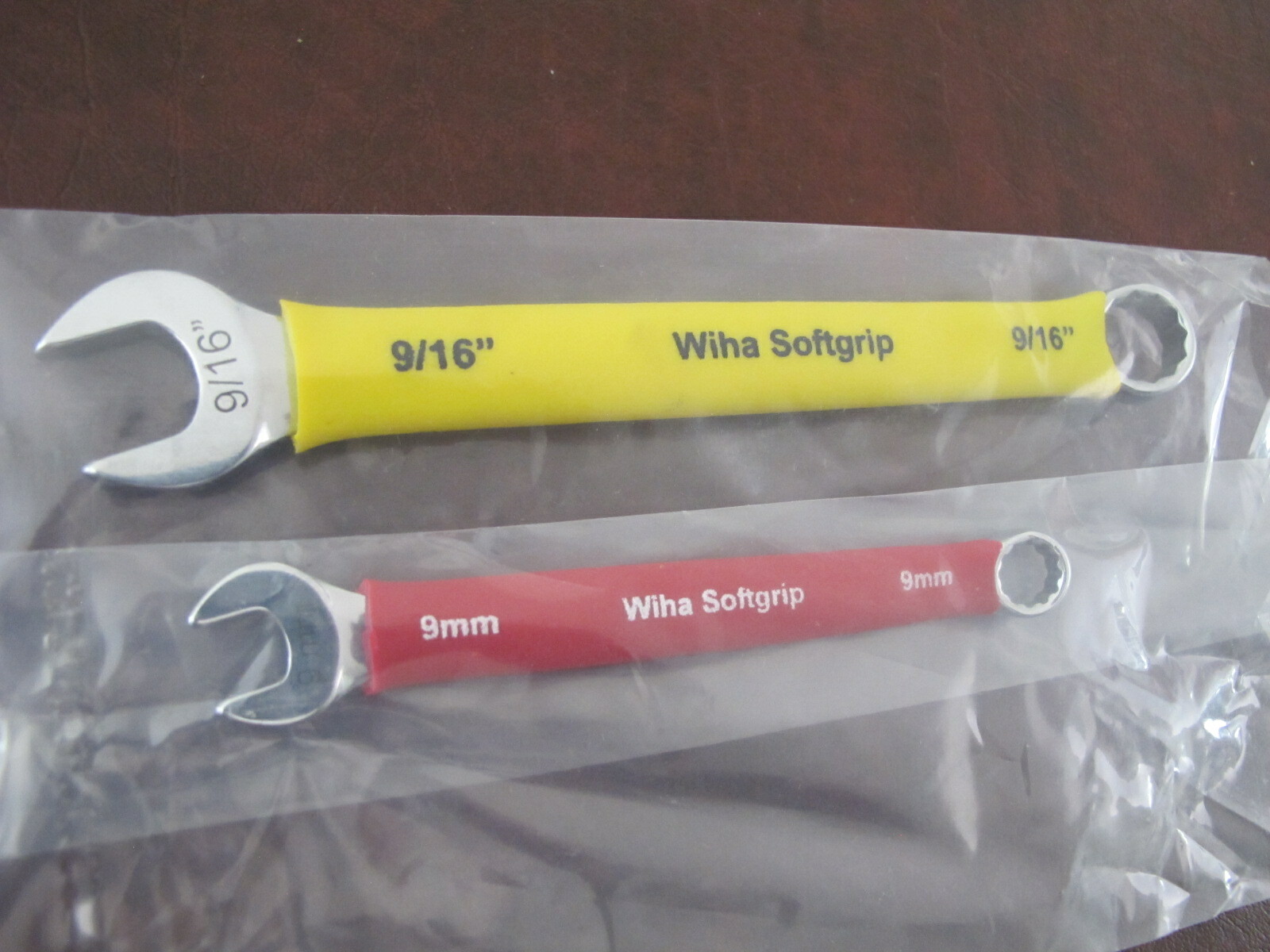 (2) Wiha 50005 50048 Soft Grip Combination Wrench Metric SPANNER 9mm 9/16″ 2-PCS