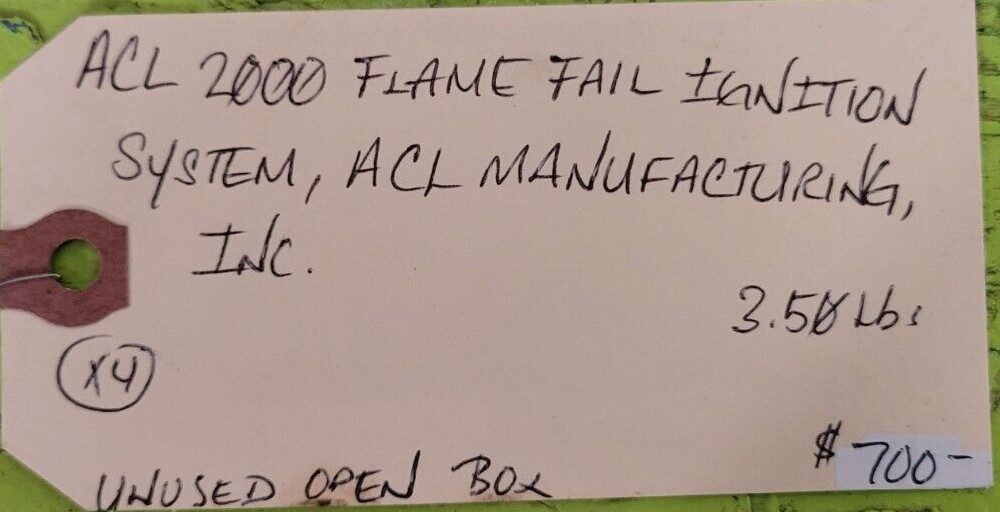 🟠ACL 2000 FLAME FAIL IGNITION SYSTEM, PESSCO IS OFFERING 1 V120523-11-14 🗽