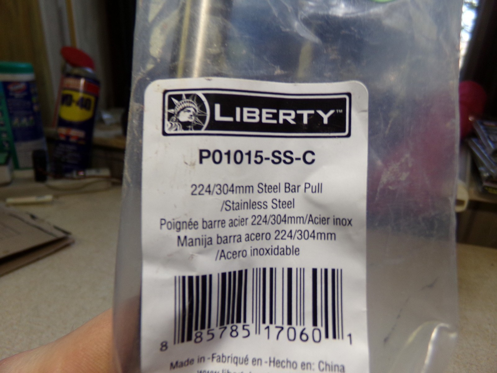 NEW Liberty P01015-SS-C 224/304mm Steel Pull Bar Cabinet Handle